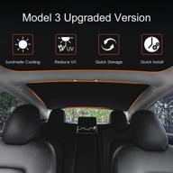 tesla model 3 sunshade upgrade 2022 2021 - набор из 4 шт. передняя и задняя стеклянная крыша skylight светоотражающие крышки складная двухслойная защита от ультрафиолетового излучения простая установка логотип