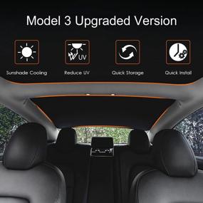 img 4 attached to Tesla Model 3 Sunshade Upgrade 2022 2021 - 4Pc Set Front & Rear Glass Roof Skylight Reflective Covers Foldable Double-Layered UV Protection Easy Installation