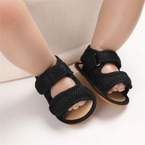 img 3 attached to Нескользящие летние уличные сандалии для мальчиков с закрытым носком, обувь для первых ходоков для малышей