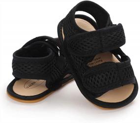 img 2 attached to Нескользящие летние уличные сандалии для мальчиков с закрытым носком, обувь для первых ходоков для малышей