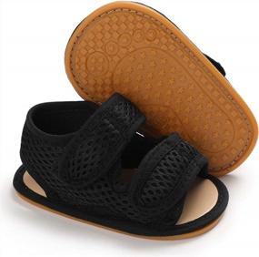 img 4 attached to Нескользящие летние уличные сандалии для мальчиков с закрытым носком, обувь для первых ходоков для малышей