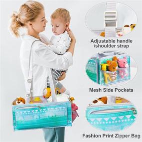 img 1 attached to 👶 Adjustable Large Baby Diaper Caddy Organizer for Changing Table - Portable Nursery Storage Bin and Car Organizer for Boy Girl