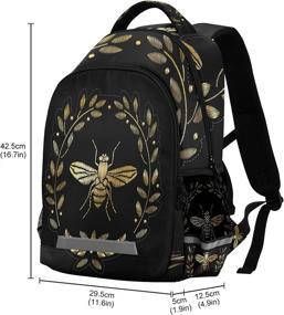 img 2 attached to Glaphy Flower Bee Backpacks Laptop School Book Bag Lightweight Daypack For Men Women Teens Kids