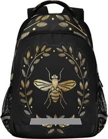 img 4 attached to Glaphy Flower Bee Backpacks Laptop School Book Bag Lightweight Daypack For Men Women Teens Kids