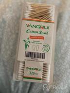 img 1 attached to 375 Count Bamboo Stick Double Round Cotton Swabs By YANGRUI - BPA Free, Eco-Friendly, Naturally Pure Ear Swabs (1 Pack) review by Stephen Zimmer