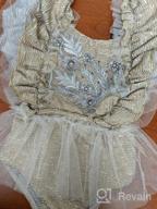 img 1 attached to Adorable Butterfly Sleeve Romper For Infant Baby Girls With Ruffle Lace, Tutu Dress Jumpsuit, And Princess Outfit By Kayotuas review by Robert Olguin