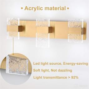 img 1 attached to 💡 Dazzling Dimmable Gold Bathroom Vanity Lights: 3-Light Modern Fixtures for Luxurious Bathrooms - 18W LED Wall Light, Cool White 6000k