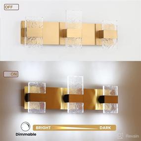 img 2 attached to 💡 Dazzling Dimmable Gold Bathroom Vanity Lights: 3-Light Modern Fixtures for Luxurious Bathrooms - 18W LED Wall Light, Cool White 6000k