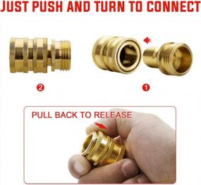 img 1 attached to Upgrade Your Garden Hose With YAMATIC Quick Connect Water Hose Fittings - Durable Brass - Leak Free - 6 Pack