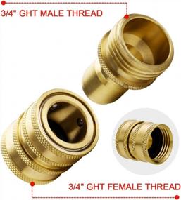 img 3 attached to Upgrade Your Garden Hose With YAMATIC Quick Connect Water Hose Fittings - Durable Brass - Leak Free - 6 Pack