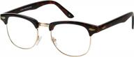 shadyveu vintage half frame round glasses uv protection clear lens retro semi rimless horn nerd eyewear 60's logo