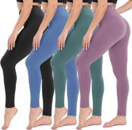 campsnail 4 pack high waisted leggings for women- soft tummy control slimming yoga pants for workout running reg & plus size logo