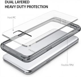 img 1 attached to Smoke Black Ringke Fusion Case: Compatible With Samsung Galaxy S8 Plus, Transparent PC Back With TPU Bumper, Raised Bezels For Scratch Protection, Qi Wireless Charging Compatible Cover