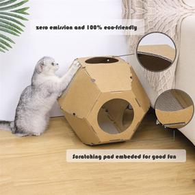 img 3 attached to 🐱 Pawsobility - Reversible Cardboard Cat Scratcher Panels, Busy Box Toy Scratcher, &amp; Wide Variety for Cats &amp; Kittens - Stylish Options in Multiple Colors &amp; Styles