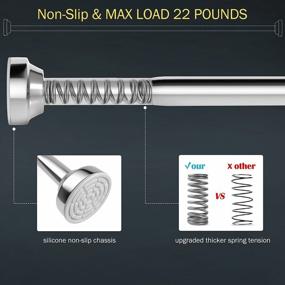 img 3 attached to Non-Slip Stainless Steel Shower Curtain Rod Tension By FEELSO - Rust-Free And Adjustable 40-75 Inch Spring Rod With Bonus No Drill Holders For Bathroom