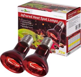 img 4 attached to 🦎 REPTIZOO Reptile 2PCS Infrared Heat Emitter: 110V 75W Bulb for Reptile Pet Coop, Moonlight & Glass Terrarium