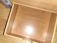 img 1 attached to Wisuce White Bamboo Desk Drawer Organizer For Office Supplies, Bills, Cosmetics, Seals & Kitchen Utensils - No Assembly Required review by James Hess
