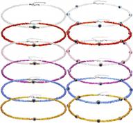 12-piece handmade beaded choker set: summer jewelry for women logo