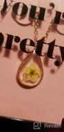 img 1 attached to 🌼 Yellow Gold Plated Necklace with BONALUNA Tear Drop Pendant Featuring Pressed Flowers review by Gloria Shaw