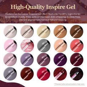 img 1 attached to Modelones 24 Pcs Gel Nail Polish Kit, 20 Colors 7Ml Winter Popular Nude Gray Pink Glitters Gel Nail Polish Set With Bond Primer Glossy & Matte Top Base Coat Nail Art Manicure DIY Salon At Home Gifts For Women