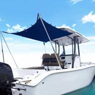 tebaisea t-top boat sun shade kit – uv-proof canopy cover with stainless steel telescopic rod, foldable design, and 1200d high-tech polyester fiber – anti-ultraviolet dark blue (102"×78"×66") logo