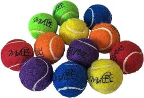 img 4 attached to Midlee Mini 1.5" Dog Tennis Balls With Squeaker, Set Of 12 Solid Colors