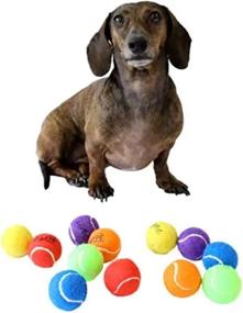 img 2 attached to Midlee Mini 1.5" Dog Tennis Balls With Squeaker, Set Of 12 Solid Colors