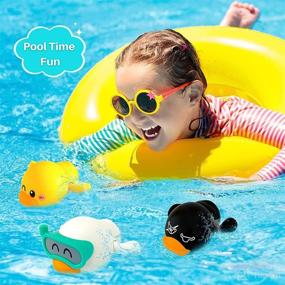 img 1 attached to 🛁 MARPPY Bath Toys: Exciting Floating Wind-up Ducks for Fun Bathtime Activities and Pool Play for Toddlers and Kids – Includes 3 Ducks and Convenient Bath Toy Storage