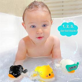 img 2 attached to 🛁 MARPPY Bath Toys: Exciting Floating Wind-up Ducks for Fun Bathtime Activities and Pool Play for Toddlers and Kids – Includes 3 Ducks and Convenient Bath Toy Storage