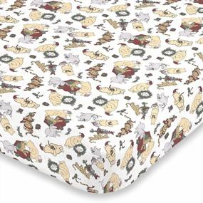img 3 attached to Super Soft Fitted Crib Sheet - Disney Winnie The Pooh Classic Tan And Green Design With Eeyore, Tigger, And Piglet For The Holidays