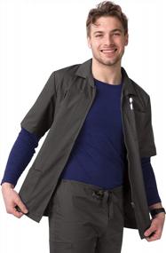 img 2 attached to 👔 Men's Zippered Short Sleeve Jacket by SIVVAN Scrubs