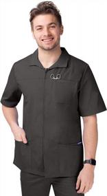 img 4 attached to 👔 Men's Zippered Short Sleeve Jacket by SIVVAN Scrubs