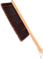 🧹 hand broom with soft horsehair brushes - upholstery brush with handle for bench, couch, furniture, counter, bed, fireplace ash dusting - shop brush dustpan combo - foxtail broom - duster cleaning tool logo