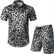 stand out in style: lucmatton men's hipster 2 piece print outfit with stretchy short sleeve shirt and shorts logo