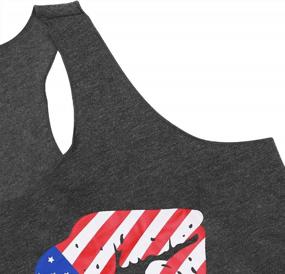 img 2 attached to Women'S Merica Letters Sunglass Graphic Sleeveless Tank Top - American Flag Shirt Vest (Medium, Dark Grey)