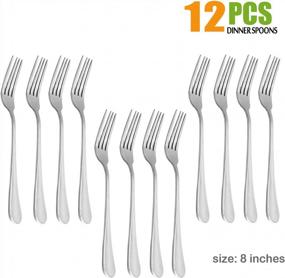 img 3 attached to HaWare Stainless Steel Dinner Fork Set - 12-Pieces Of Classic Elegance With Mirror Polishing & Dishwasher Safe Convenience