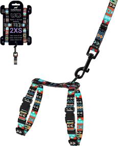 img 3 attached to 🐱 CollarDirect Adjustable Cat Harness and Leash Set: Walk in Style with Geometric Pattern; Perfect for Small Dogs and Puppies (XS)