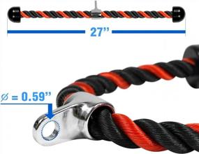 img 2 attached to 27 & 36 Inch Deluxe Tricep Rope Cable Attachment With 4 Colors - Exercise Machine Pulley System Gym Pull Down Rope With Carabiner By Yes4All