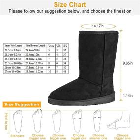 img 2 attached to Moclever Women's Waterproof Mid-Calf Snow Boots - Faux Suede Winter Footwear for Ladies