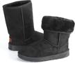 moclever women's waterproof mid-calf snow boots - faux suede winter footwear for ladies logo