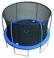 🪂 15ft trampoline enclosure net: durable design for 6 poles with sleeves, ensuring flex pole safety logo