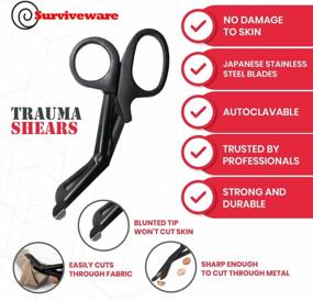 img 3 attached to Essential Trauma & Bandage Shears For Medical Professionals: Surviveware'S 7.5 Inch First Aid Scissors