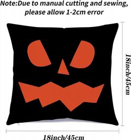 img 3 attached to Hlonon Halloween Decorations Pillow Covers 18X18 Inch Set Of 4 Halloween Decor Scary Face Pumpkin Treat Or Trick Halloween Linen Decorative Throw Pillow Covers For Sofa Couch Home Couch