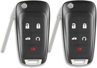 5 buttons keyless entry flip car remote key fob (2 pack) – fits chevy camaro, cruze, equinox, gmc terrain, lacrosse, malibu, impala 2010-2016, p/n: oht01060512 315mhz replacement логотип