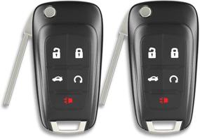 img 4 attached to 5 Buttons Keyless Entry Flip Car Remote Key Fob (2 Pack) – Fits Chevy Camaro, Cruze, Equinox, GMC Terrain, Lacrosse, Malibu, Impala 2010-2016, P/N: OHT01060512 315Mhz Replacement