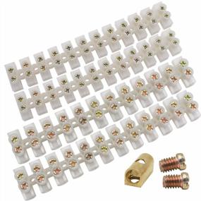 img 4 attached to Tnisesm/10Pcs Terminal Strips, 12 Position Double Row Terminal Barrier Strip Screw Terminal Block 10/20Amp 380V Eurostyle Terminal Barrier Block For Small Home Projects And Electrical DIY ST12P-10A20A