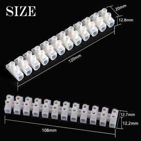img 3 attached to Tnisesm/10Pcs Terminal Strips, 12 Position Double Row Terminal Barrier Strip Screw Terminal Block 10/20Amp 380V Eurostyle Terminal Barrier Block For Small Home Projects And Electrical DIY ST12P-10A20A