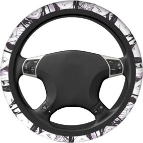 img 2 attached to 🚗 Universal 15 inch Anime Steering Wheel Cover for Car - Collage Manga Steering Wheel Protector Covers Men and Women