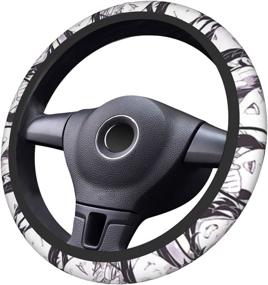 img 1 attached to 🚗 Universal 15 inch Anime Steering Wheel Cover for Car - Collage Manga Steering Wheel Protector Covers Men and Women