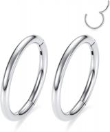 gagabody surgical steel nose rings: seamless hoops in various sizes for unisex nose piercing logo